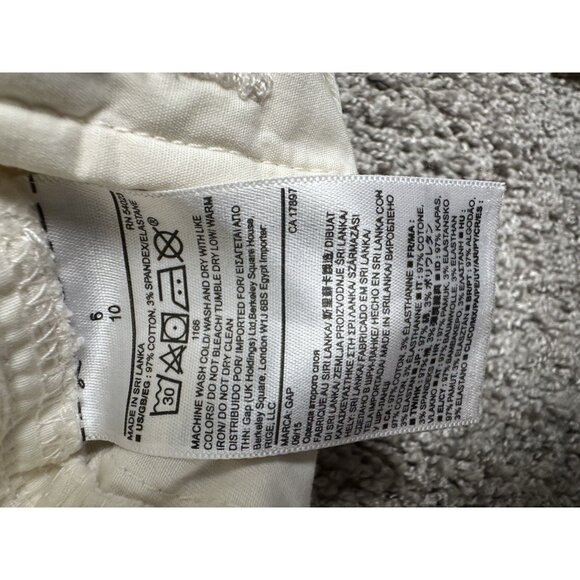 GAP Girlfriend‎ Chino Pants Beige Stripe 6 Straight Leg Casual Minimalist Y2K - Picture 8 of 15